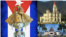 Imagen de la Virgen de la Caridad del Cobre, su Santuario Nacional en la Basílica del Cobre en Santiago de Cuba y su Ermita en Miami.
