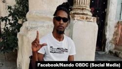 El artista cubano y preso político Fernando Almenares, conocido como Nando OBDC