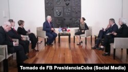 Claudia Sheinbaum recibió al gobernante cubano Miguel Díaz-Canel en octubre de 2024, durante su investidura.