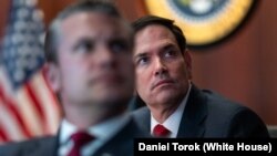 El secretario de Estado, Marco Rubio, en la Sala de Situaciones de la Casa Blanca, el sábado 21 de junio de 2025. (Foto oficial de la Casa Blanca por Daniel Torok)