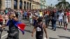 Manifestación pacífica contra el régimen comunista frente al Capitolio Nacional de Cuba el pasado 11 de julio.